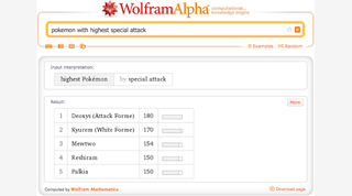 Illustration for article titled You can now search WolframAlpha for your favorite Pokémon characters